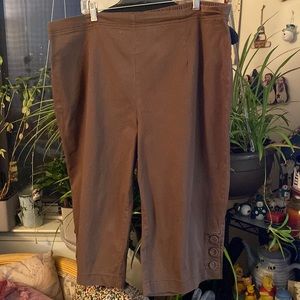 Denim & Company (d & co) Capri Pants, Brown, 2X, EUC